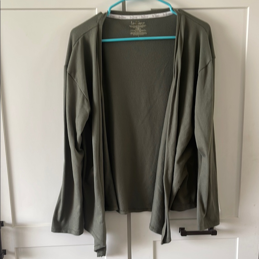 Green Open Front shawl Cardigan. Soft soft soft